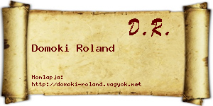 Domoki Roland névjegykártya